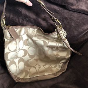 COACH signature design hobo handbag